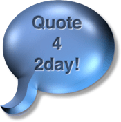 A speech bubble with a drop shadow effet withQuote 4 2day written inside.