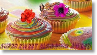 An image of the super sweet blogging award logo with a drop shadow effect