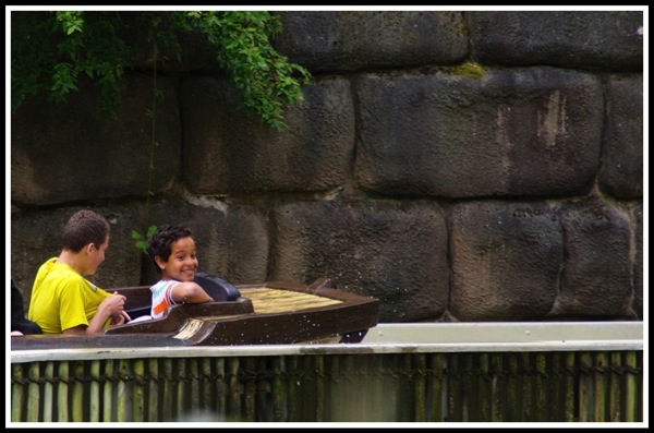 Vini  Bruno on the log flume