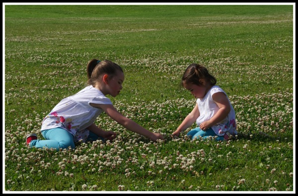 Ella  Georgia picking flowers