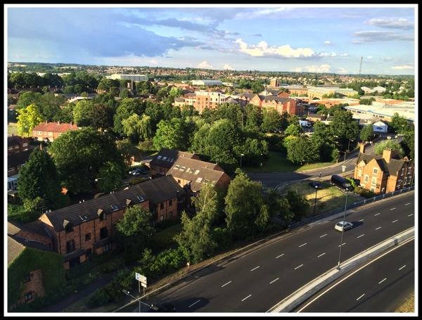Hotel Room View overlooking a road and a landscape