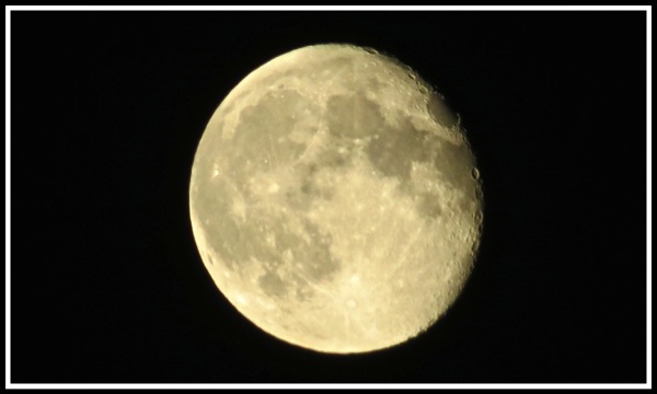 A photo of the moon centered and framed