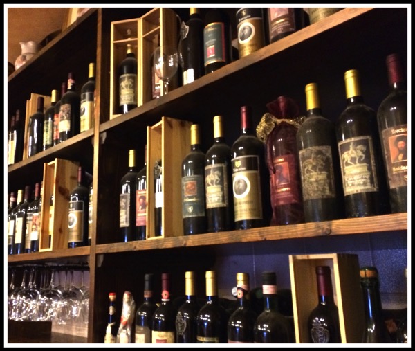 Chianti Bottles on a shelf