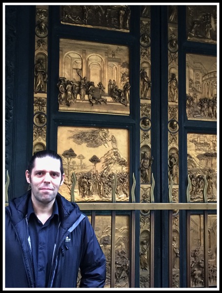 Me stood in front of the gates of Paradise