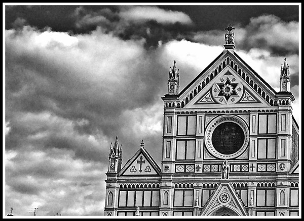 Dark skies hover over the amazing Santa Croce black