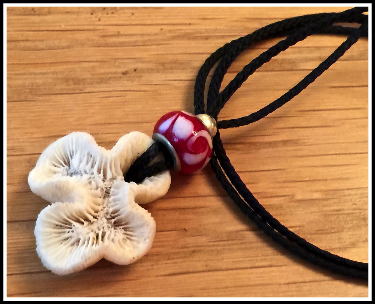 close up photo of Sarah's neckolace she bought fromm a market stall in Marigot, St Maarten