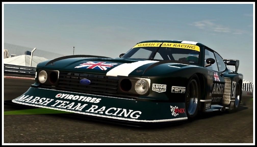 A close up photo of the amazing Ford Capri Touring Car