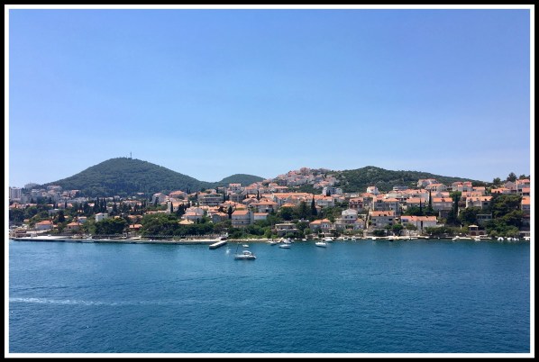A beautiful landscape of the port of Dubrovnik stood on top of the ship