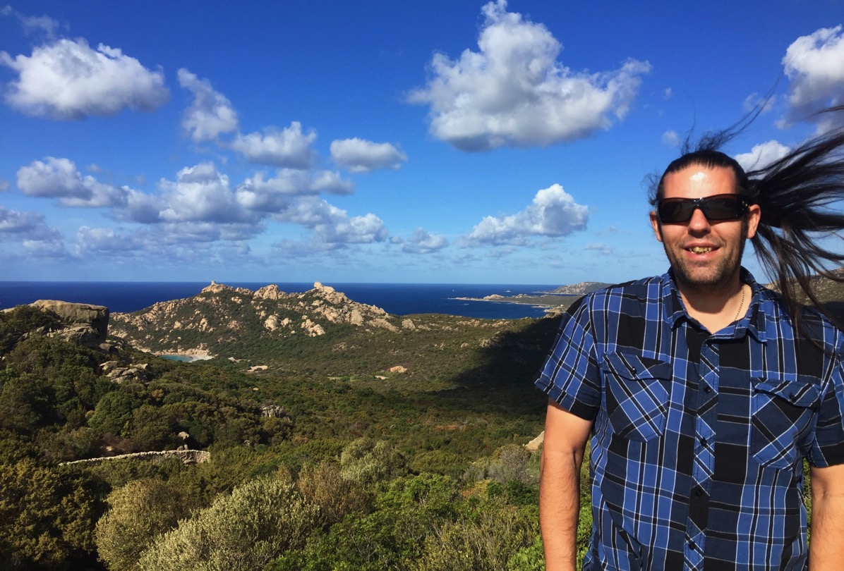 A funny picture of me on the right of the poto with y hair bowing all over the place behind me