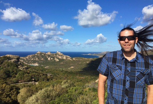 A funny picture of me on the right of the poto with y hair bowing all over the place behind me