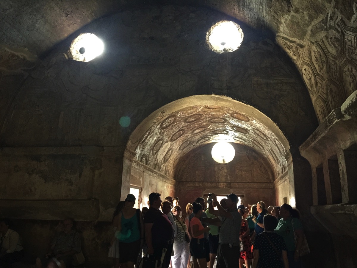 insdie one of the buildings 