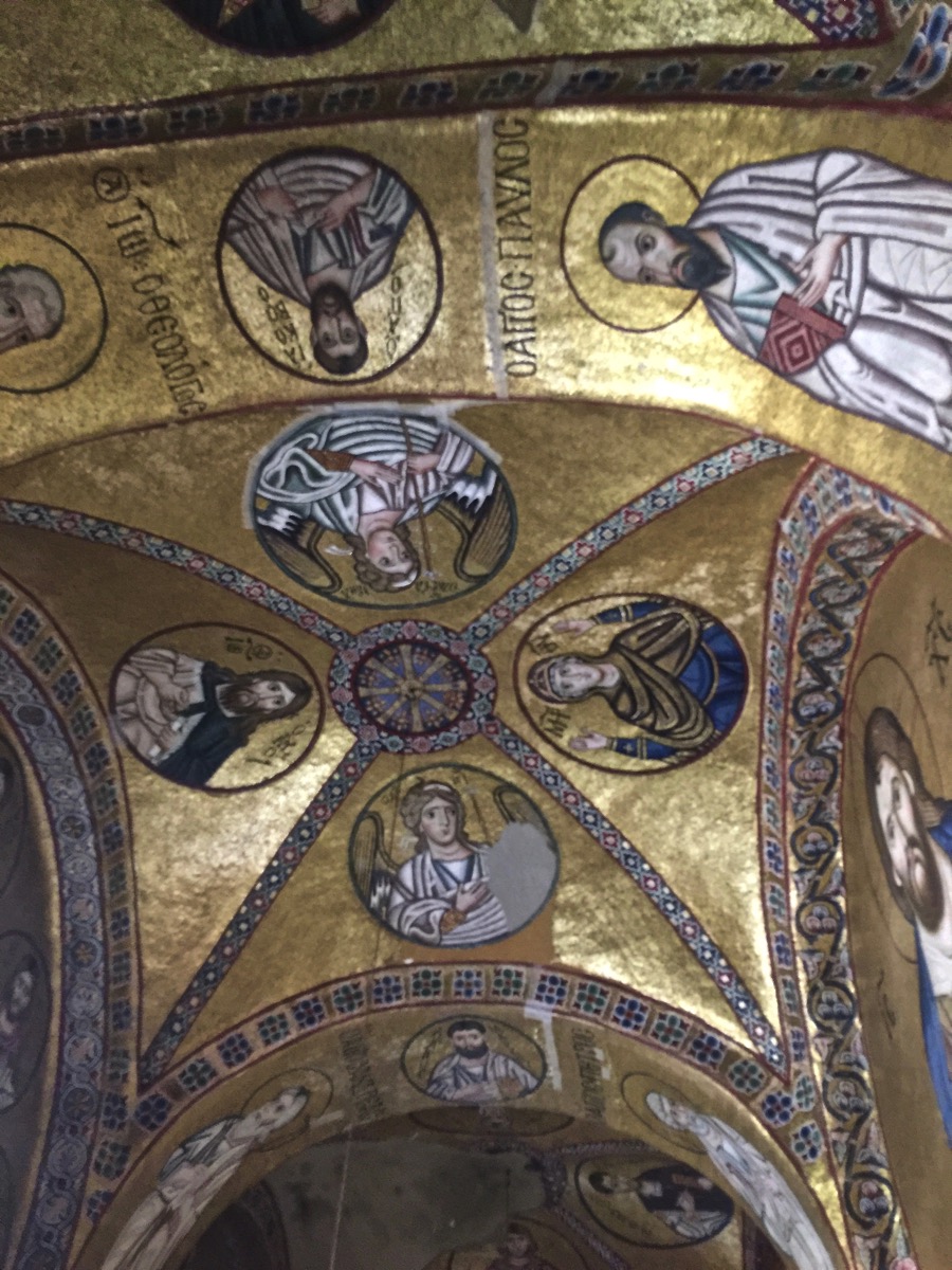 inside the church looking at the arches