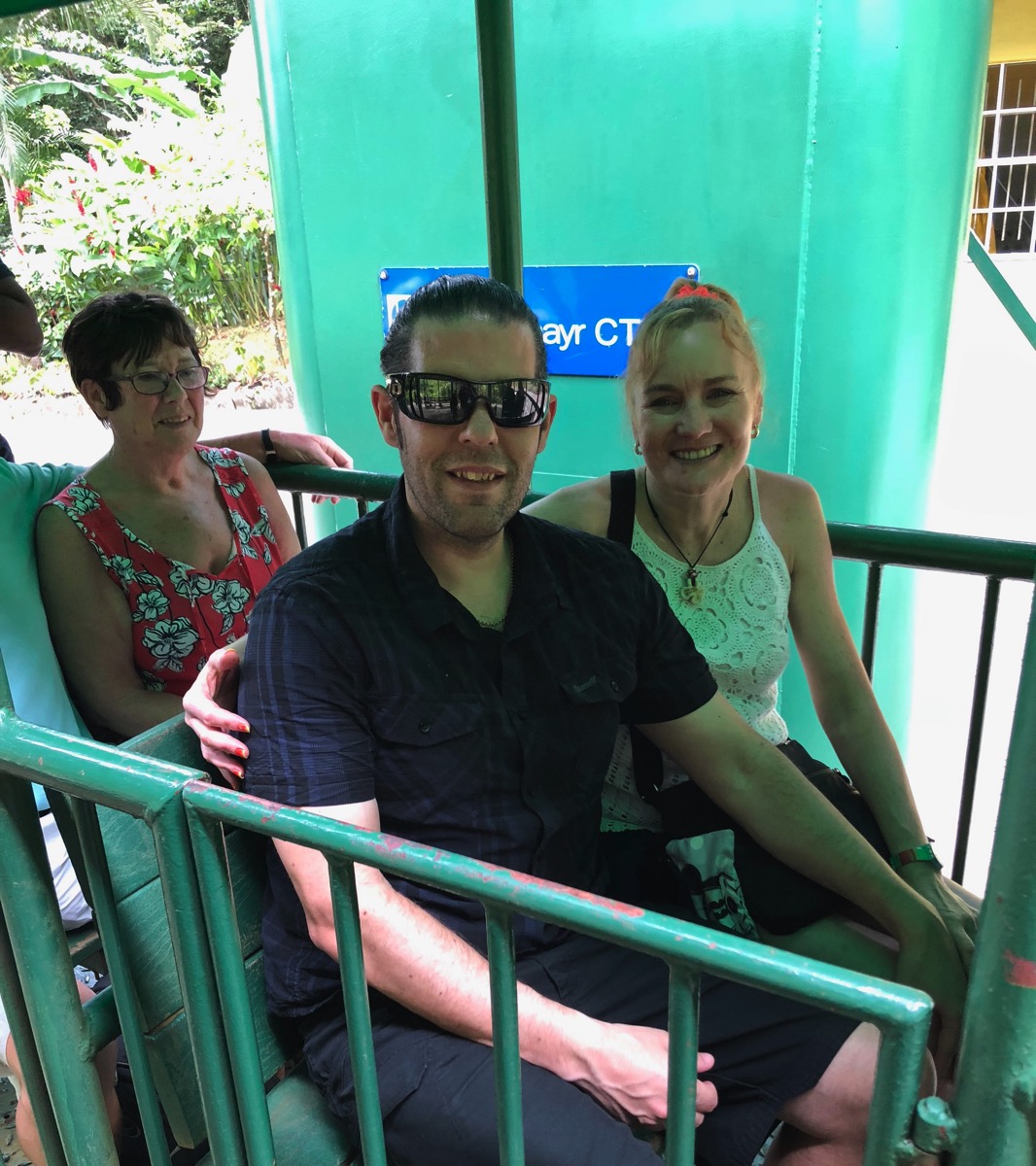 Me and Sarah sat in the arial tram