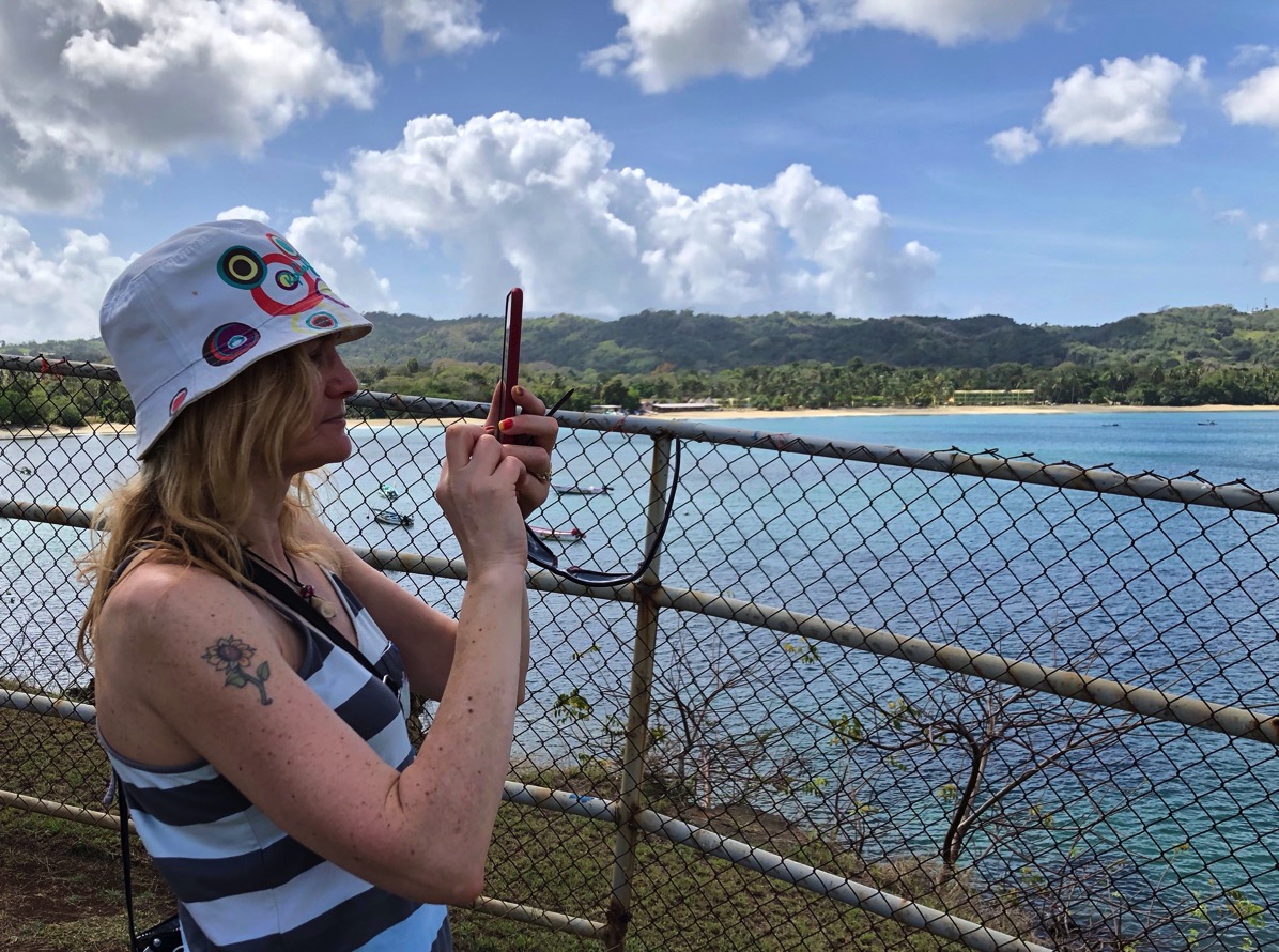 me capturing Sarah taking a panorama