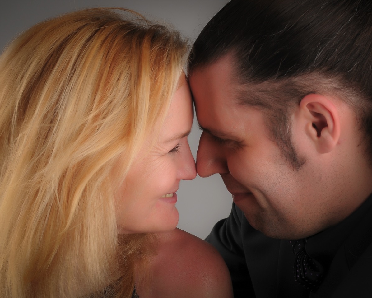 Sarah and me touching foreheads