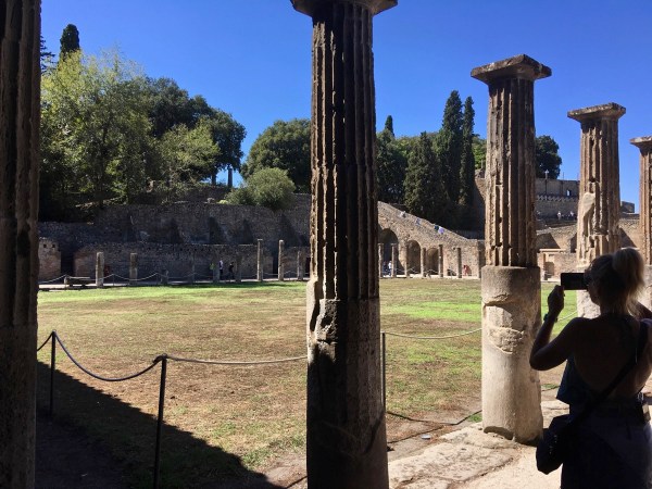 Long line of ancient pillars