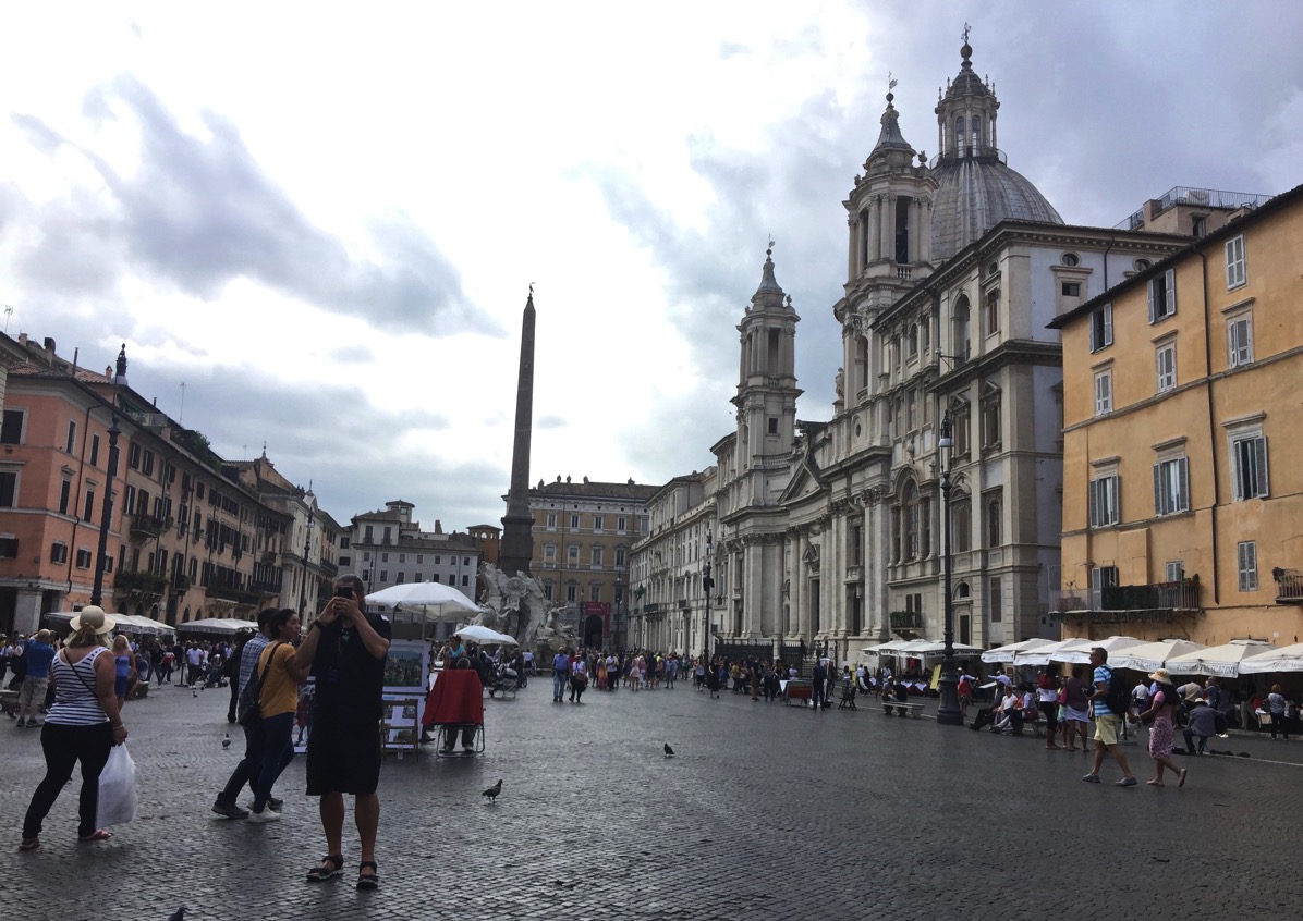 main square in Rome looking cloudy