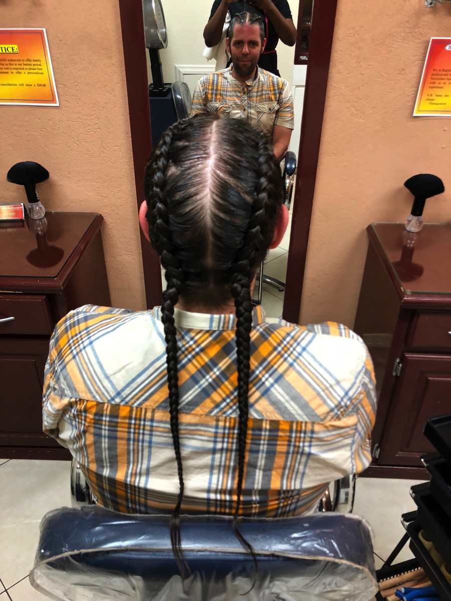 photo of my braides from the back taken by the lady who did them