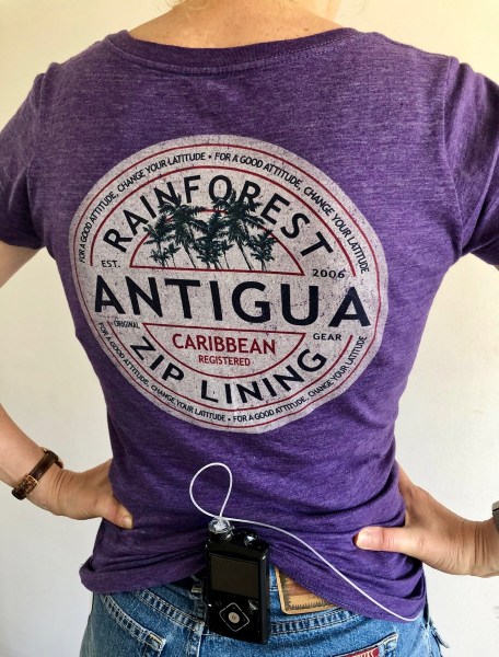 Photo of the back of Sarah's t-shirt 