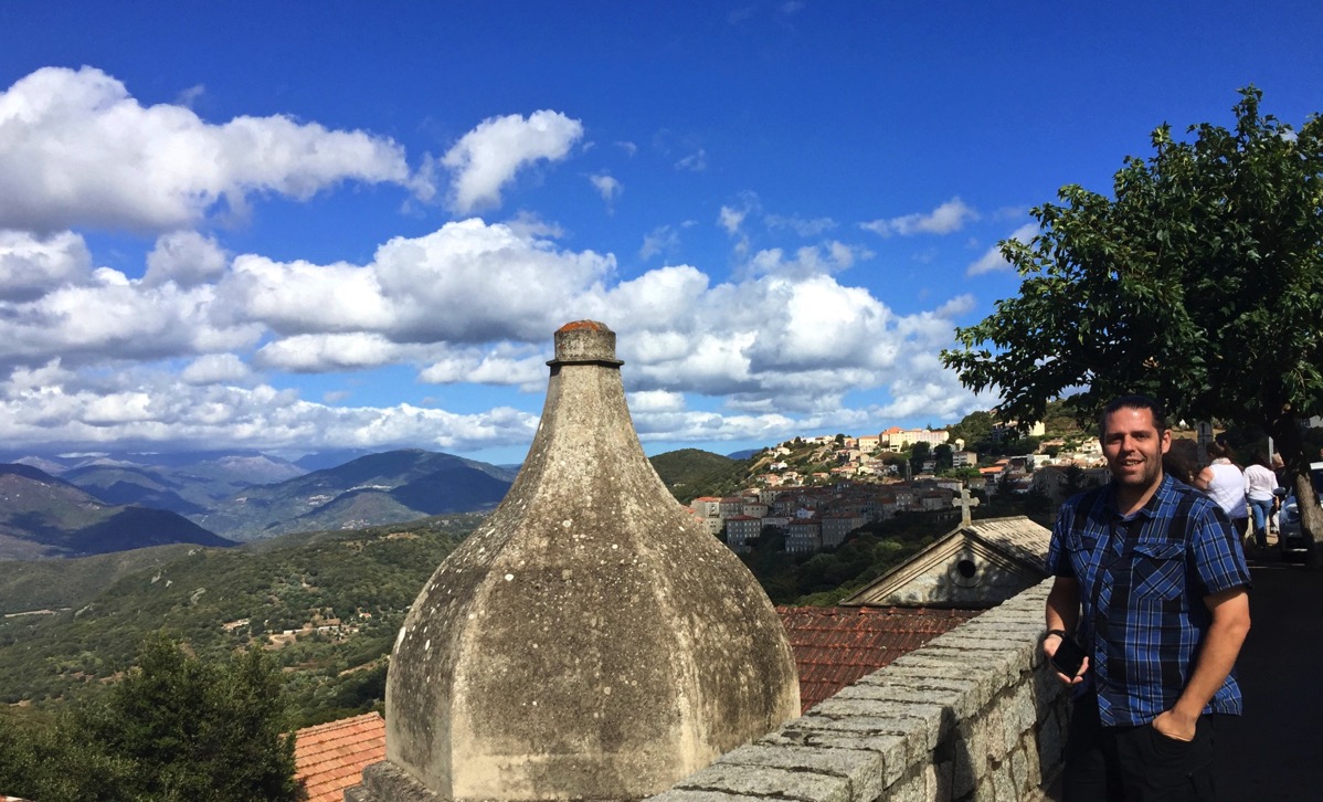 me stood far right with a eautiful Corsica behind