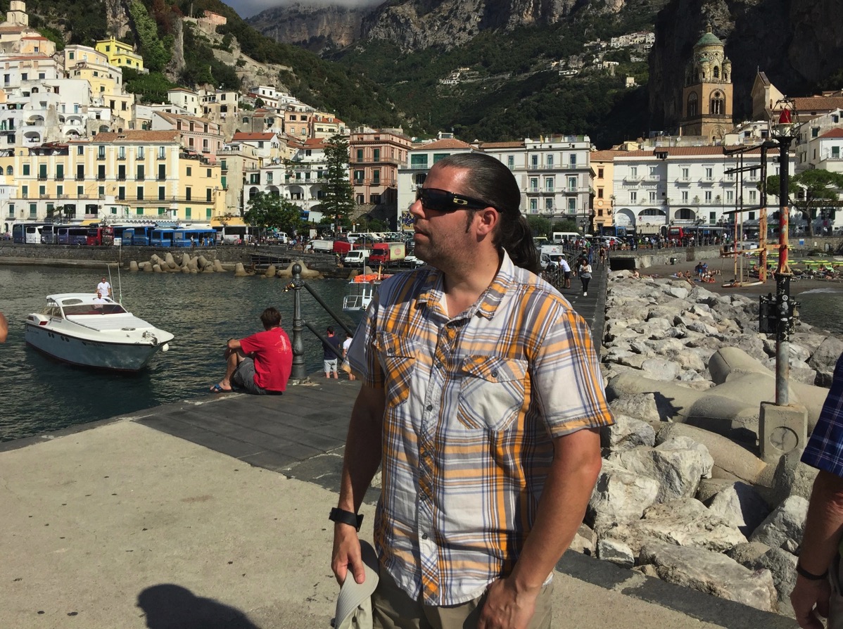 Me looking out to sea aurrounded by the Amalfi town