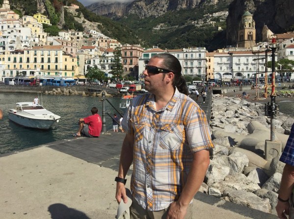 Me looking out to sea aurrounded by the Amalfi town