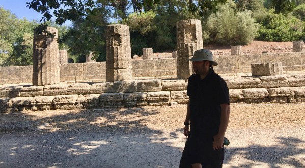 Me stood listening to the the tour guide