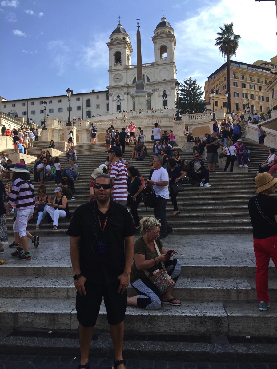 Me stood on the many steps