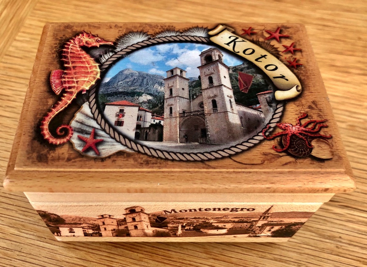 Montenegro box.jpg made from wood with an amazing colourful picture all ove the top