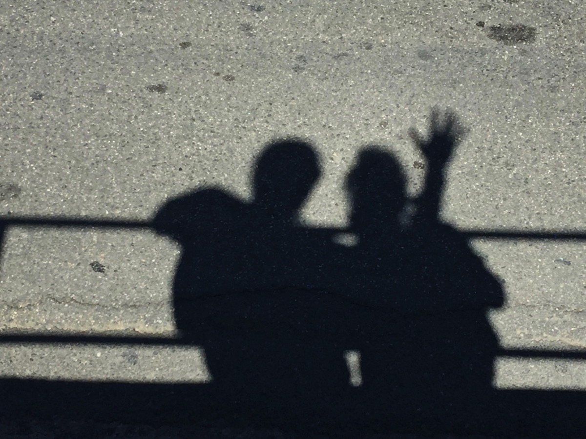 Photo of the shadows of me and Sarah 