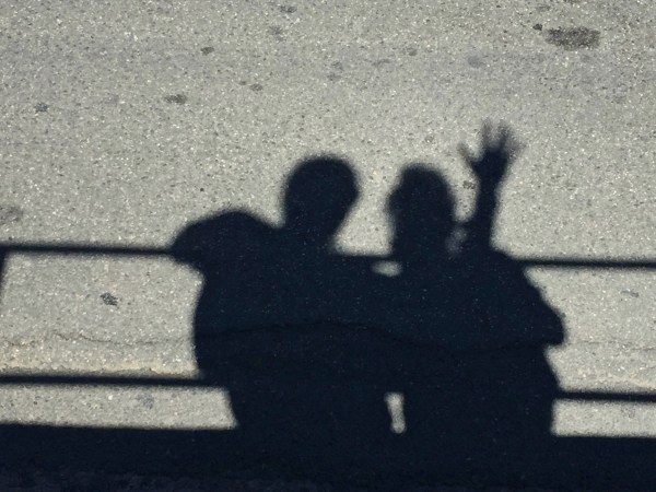 Photo of the shadows of me and Sarah 