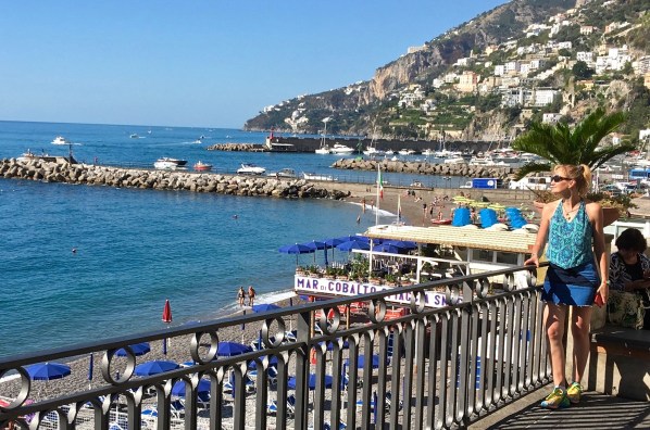 Sarah looking out over the beautiful Amalfi bay