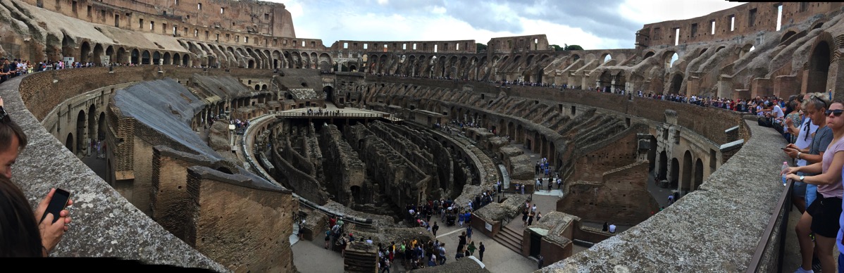 Sarah panorama of the whoe inside of the Colosseum