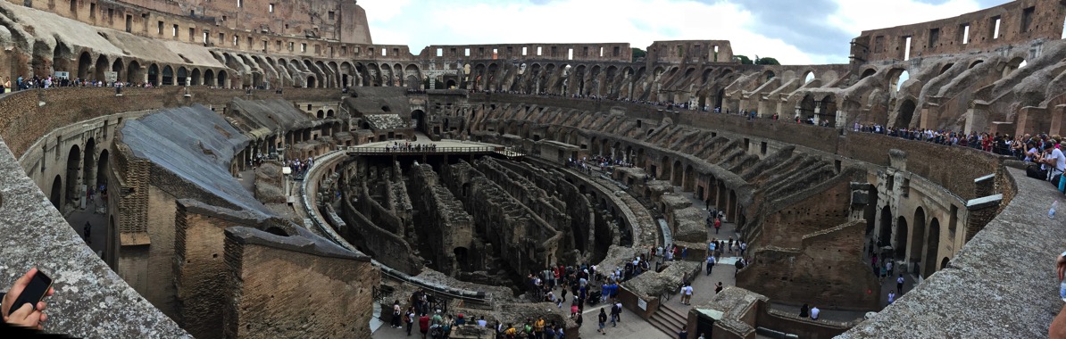 Sarah panorama of the whoe inside of the Colosseum