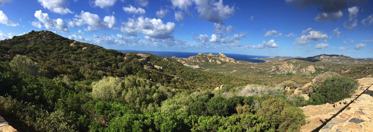 Sarah panorama of the whole field and hills of Corsica