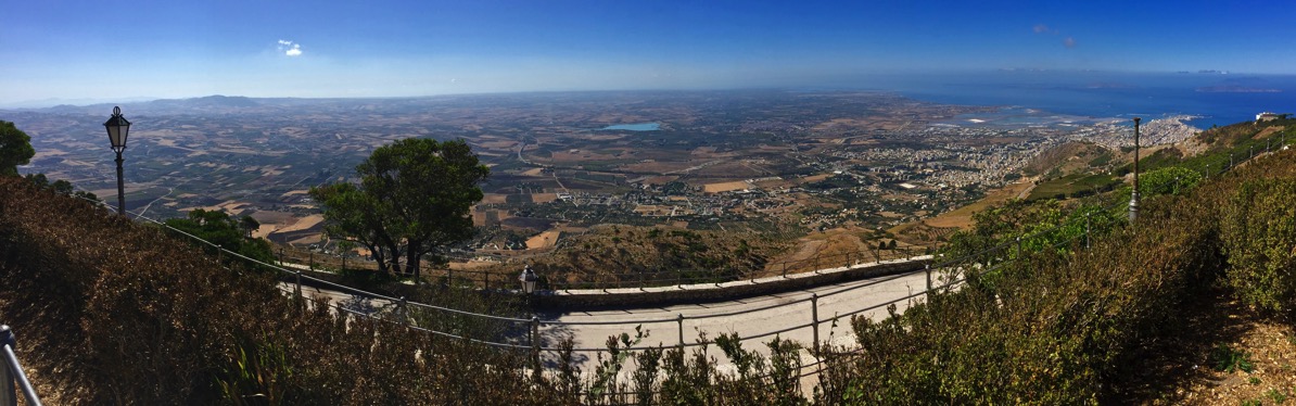 Stupendous panorama Beautiful land and secape looking down the rolling hills and into the sea