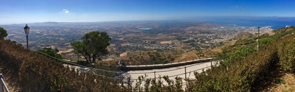 Stupendous panorama Beautiful land and secape looking down the rolling hills and into the sea