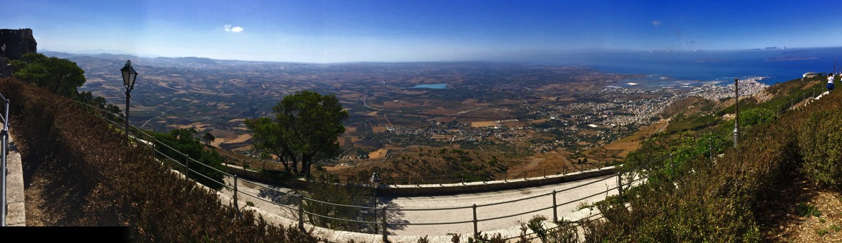 Stupendous panorama Beautiful land and secape looking down the rolling hills and into the sea