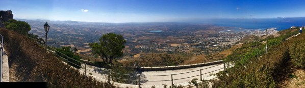 Stupendous panorama Beautiful land and secape looking down the rolling hills and into the sea
