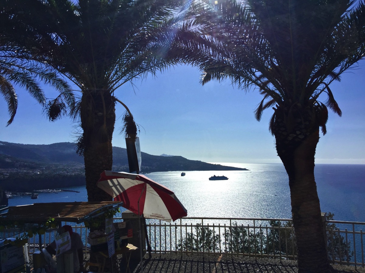 Sunse over the coastline  with arches in the front