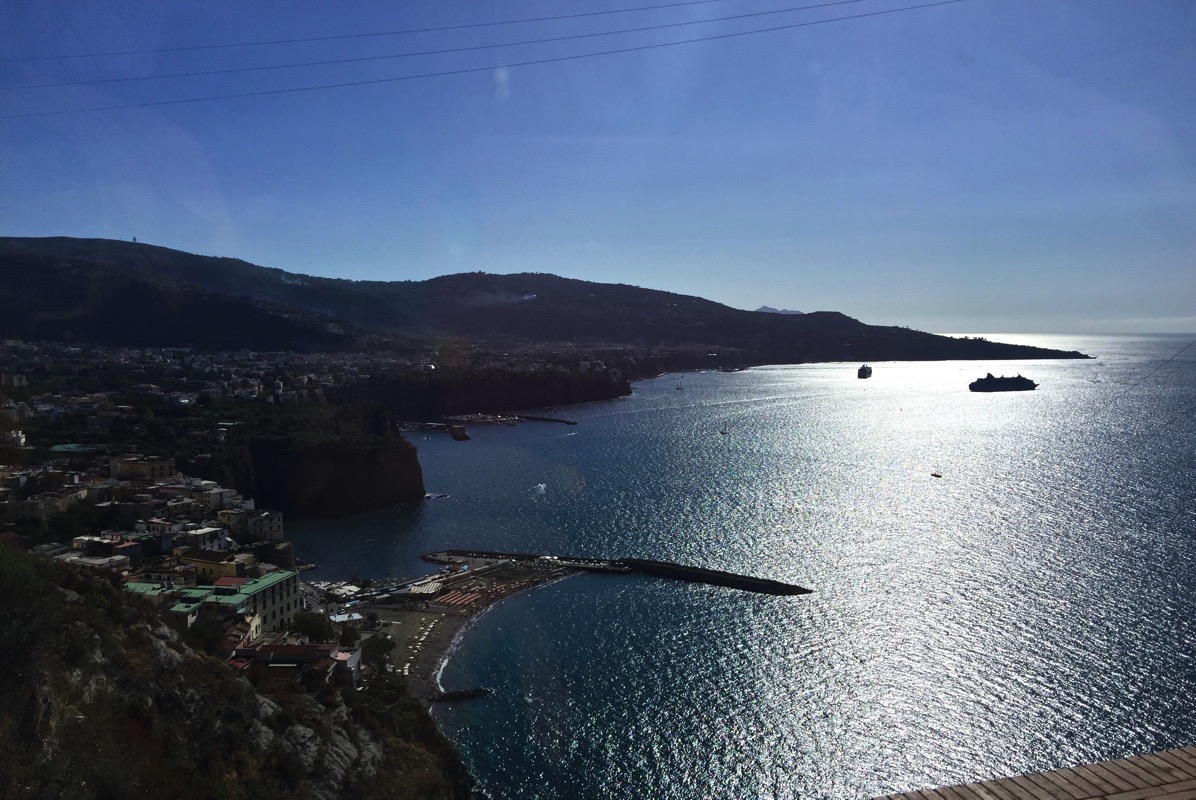 sunset over the coastline