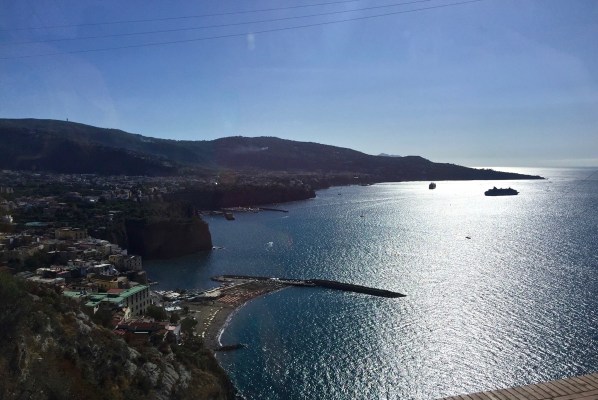 sunset over the coastline