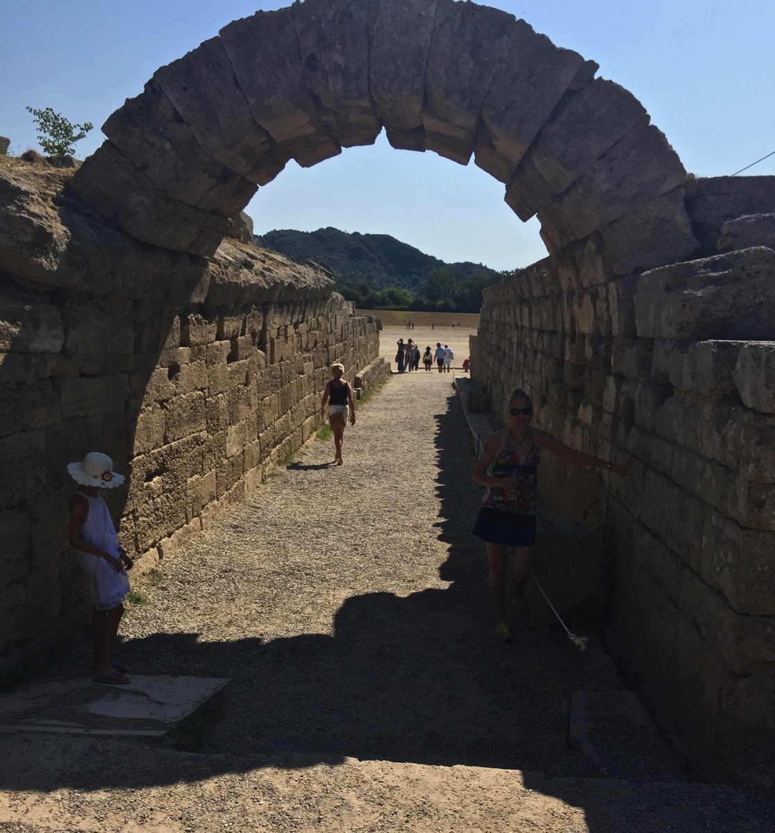 The ancient archway that leads to the track which you can see through the archway
