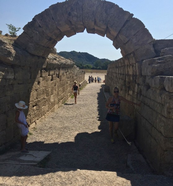 The ancient archway that leads to the track which you can see through the archway