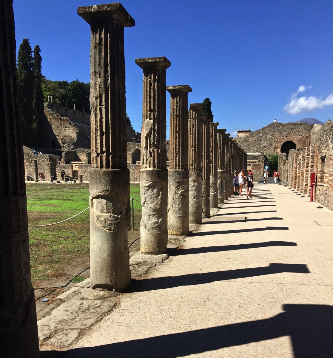The ancient town and a line of pillars