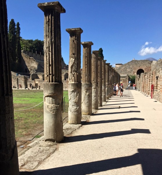 The ancient town and a line of pillars