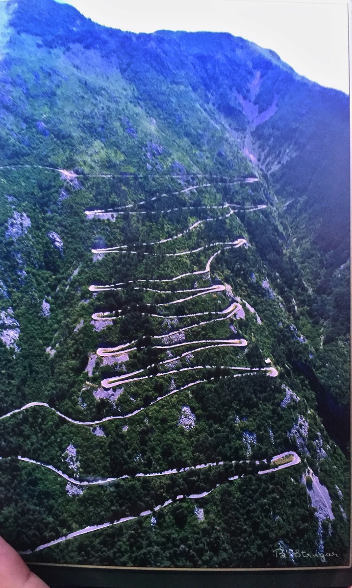 The Kotor serpentine road winding up the side of the mountain.