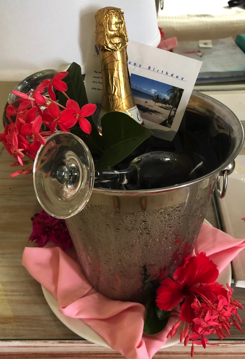 Champagne in a bucket for Sarah's birthday