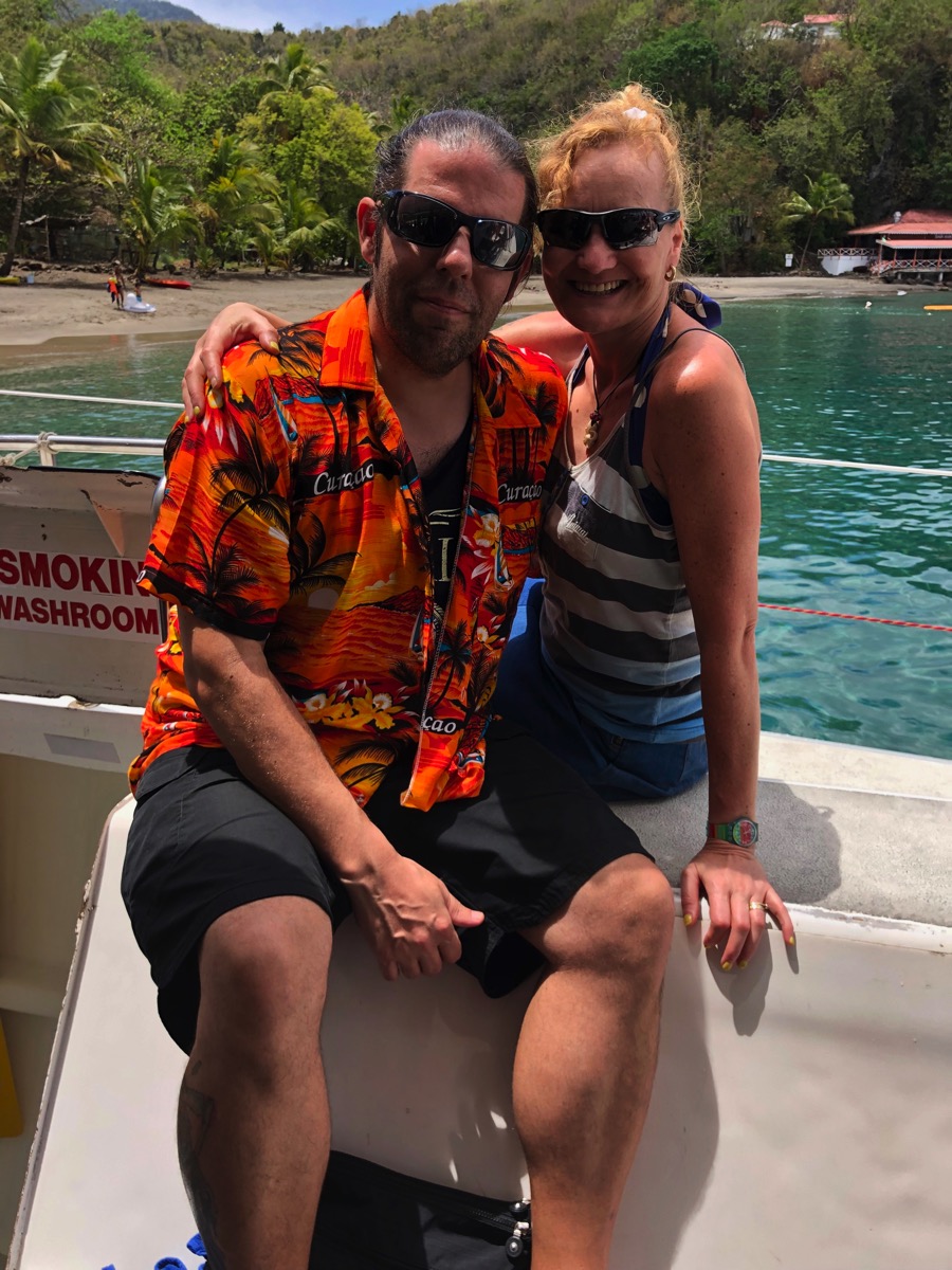 Me and Sarah on the boat