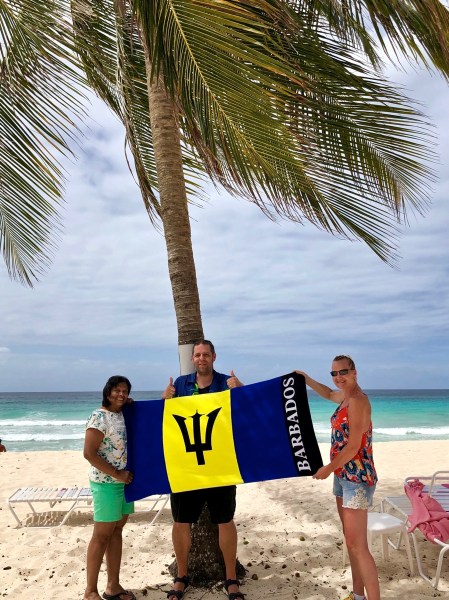 Me and Sarah with Barbados towel